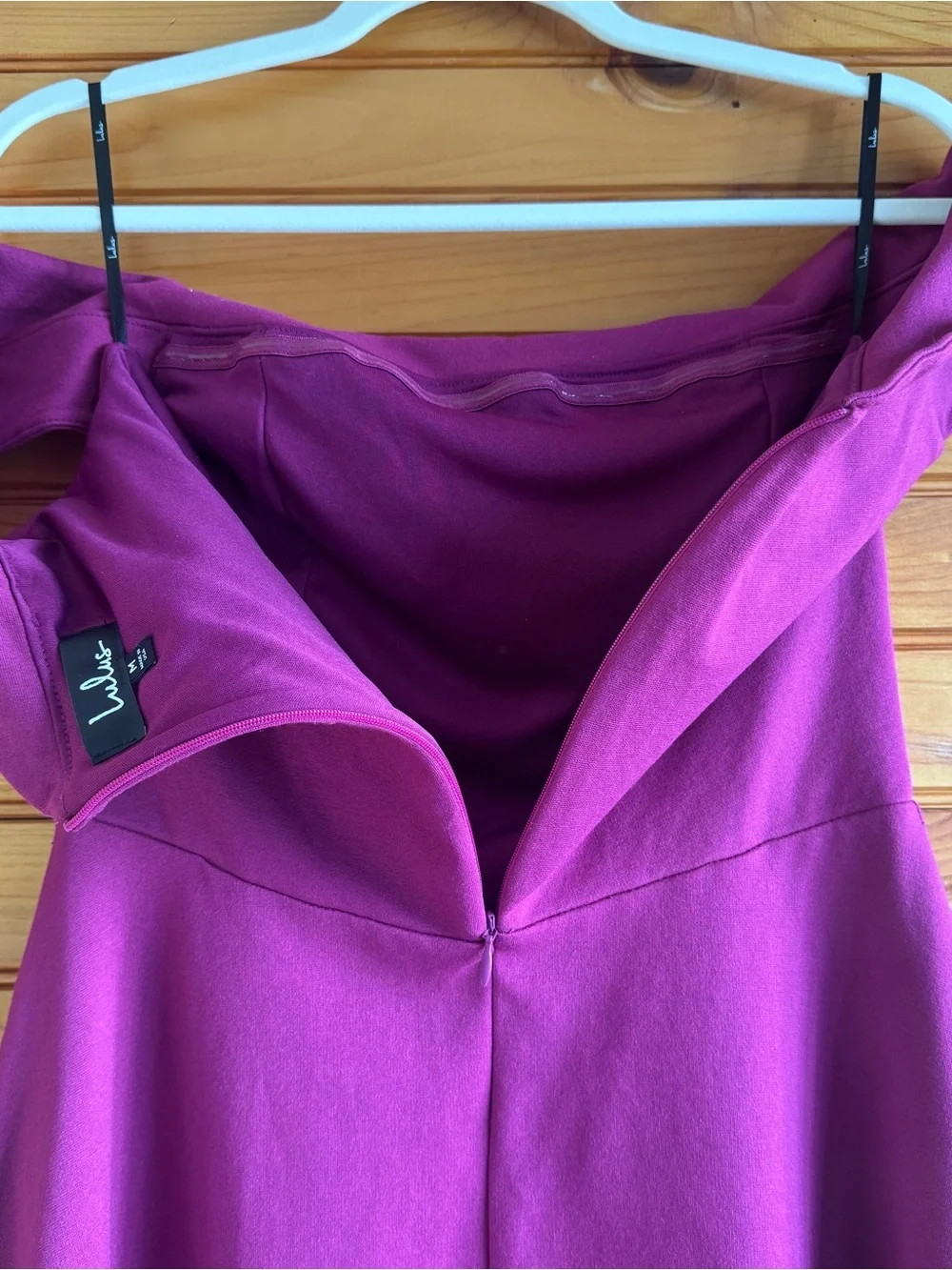Lulus Season of Fun Off the Shoulder Skater Dress Size M Magenta Fit and Flare
